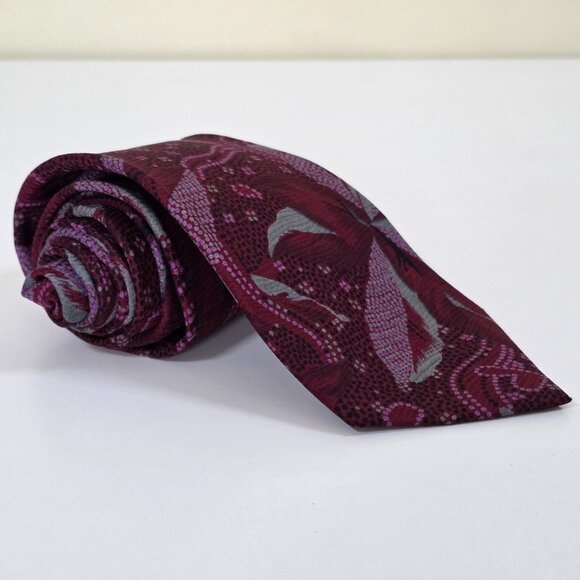 F. RVNCI Roma V. Condotti 92-93 Silk Tie Floral Hearts VTG Rare W 3.5 L 57.75 IN - Picture 16 of 16